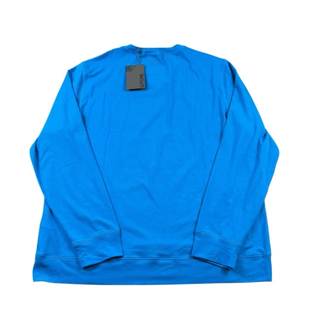 G/FORE Luxe Crewneck Mid Layer Golf Pullover Light Blue Size L NWT 125$